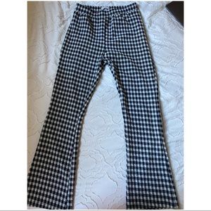 Urban Outfitters Plaid Casey Kick Flare Pants